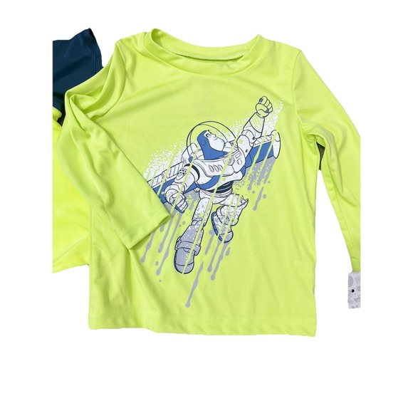 Boys 3pc Swimsuit Set 18 M Toddler Swim Trunks Shirt Rash Guard Buzz Lightyear - Picture 4 of 7